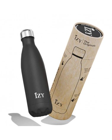 Noir Mat - Bouteille Isotherme 500 ml IZY Bottles gourde sport metal d eau aluminium thé design