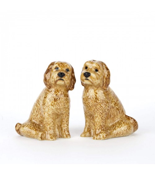Cockapoo Aprikose - Salz und Pfefferstreuer Quail Ceramics  pfeffer steuer salzpfeffersteuer set lustige kaufen