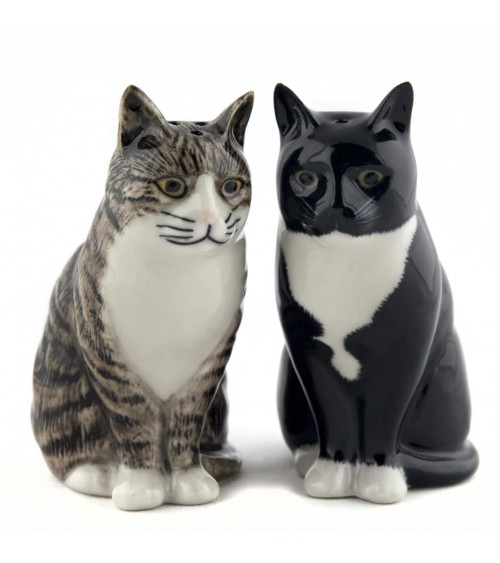 Millie & Julius - Salt and pepper shaker Cat Quail Ceramics pots set shaker cute unique cool