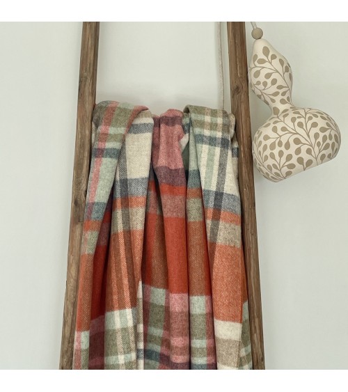 Portree orange - Wolldecke, Merino Decke Bronte by Moon Schafwolldecke warme Woll Decken Sofa wohndecke kaufen