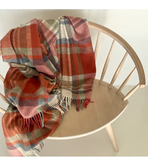 Portree orange - Wolldecke, Merino Decke Bronte by Moon Schafwolldecke warme Woll Decken Sofa wohndecke kaufen