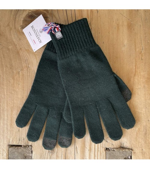 Guanti di lana tattili Perinne - Verde Foresta Maison Bonnefoy idea regalo svizzera