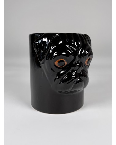 Carlino Nero - Portapenne e Vasi per piante - Cane Quail Ceramics da scrivania eleganti design originali bambina particolari