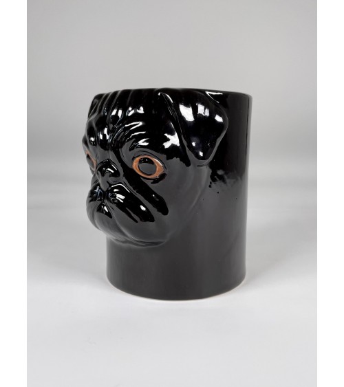 Carlino Nero - Portapenne e Vasi per piante - Cane Quail Ceramics da scrivania eleganti design originali bambina particolari