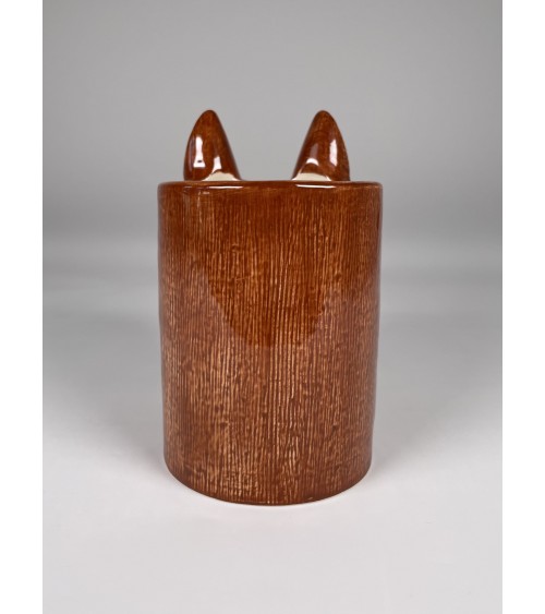Fox - Animal Pencil pot & Flower pot Quail Ceramics pretty pen pot holder cutlery toothbrush makeup brush