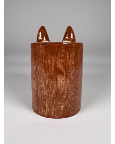 Fox - Animal Pencil pot & Flower pot Quail Ceramics pretty pen pot holder cutlery toothbrush makeup brush