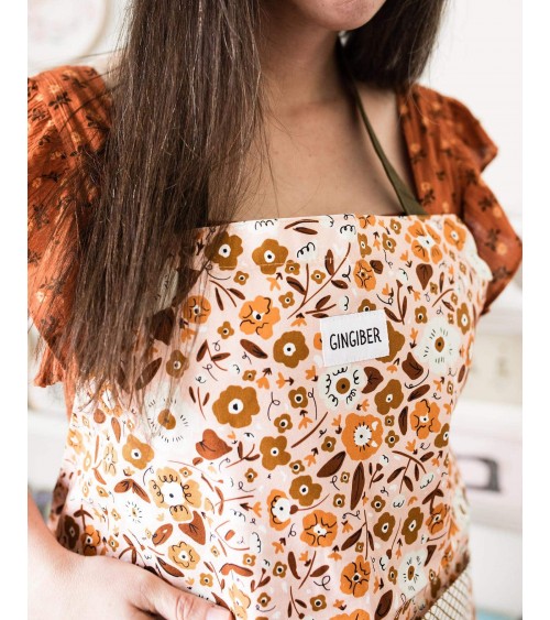 Tablier de cuisine - Calico flowers Gingiber personnalisé femme chic homme original cuisinier patissier barbecue