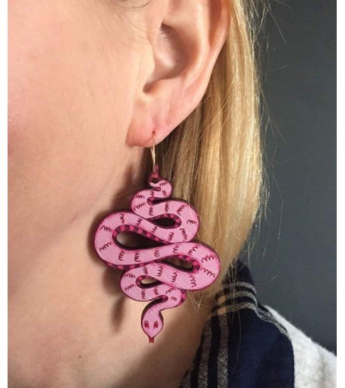 Snakes - Wooden pendant earrings Su Owen cute fashion design designer for women