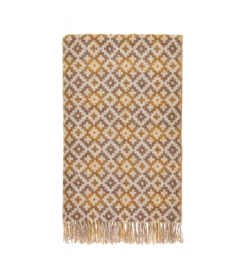 Dartmouth Gold - Wolldecke aus reiner Schurwolle Bronte by Moon Schafwolldecke warme Woll Decken Sofa wohndecke kaufen