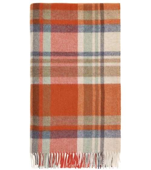 Portree orange - Wolldecke, Merino Decke Bronte by Moon Schafwolldecke warme Woll Decken Sofa wohndecke kaufen
