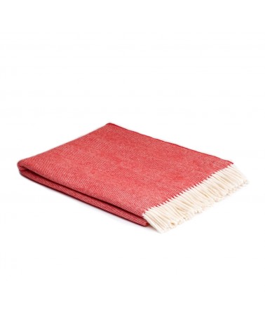 Plaid chevron HERRINGBONE rouge - Couverture en laine Bronte by Moon un plaid cocooning couverture chaude douce plaide lit