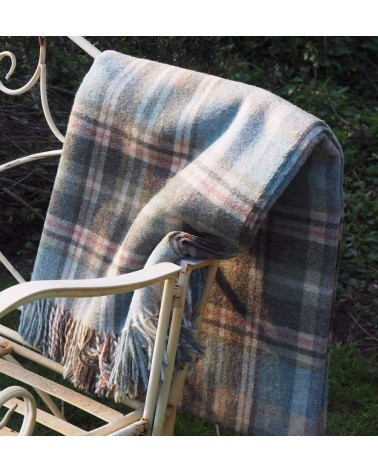 GLEN COE Aqua - Pure new wool blanket Bronte by Moon warm cozy soft sofa throw blanket picnic throws and blankets