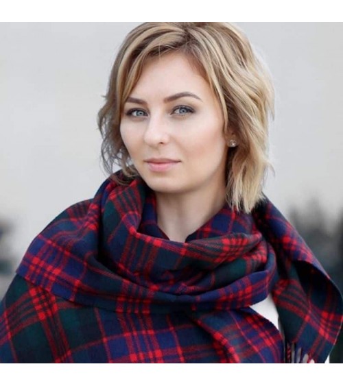 MACDONALD - Tartan Merino wool scarf Bronte by Moon scarves for women mens scarf Kitatori Switzerland