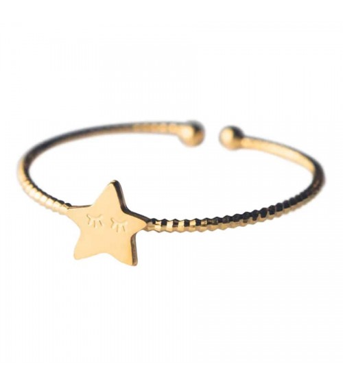 Bague Etoile - Bague ajustable dorée à l'or fin Adorabili Paris fantaisie original femme suisse