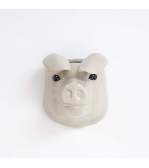Cochon - Petit vase mural en céramique Quail Ceramics design fleur décoratif original kitatori suisse