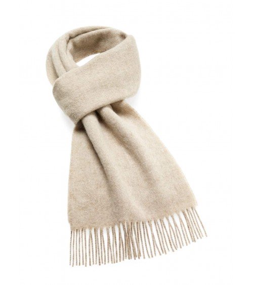 PLAIN Beige - Merino Wollschal Grau, grauen Schal Bronte by Moon Damen Winter Winterschal Herrenschal woll schal mit fransen ...