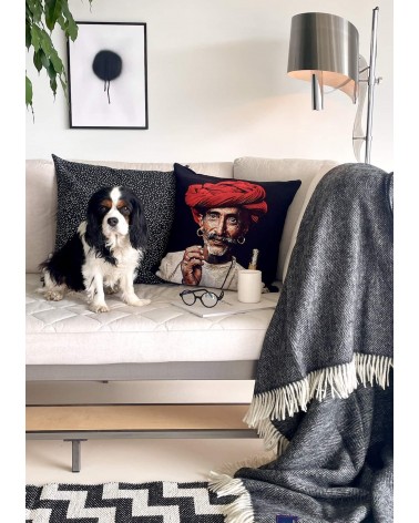 Wolldecke HERRINGBONE Schwarz / Weiss - Decke, Kuscheldecke Bronte by Moon Schafwolldecke warme Woll Decken Sofa wohndecke ka...