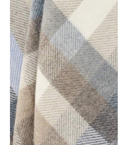 Schafwolldecke WOODALE Blau - Wolldecke aus Schurwolle Bronte by Moon Schafwolldecke warme Woll Decken Sofa wohndecke kaufen