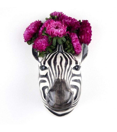 Zèbre - Vase mural design en céramique Quail Ceramics design fleur décoratif original kitatori suisse