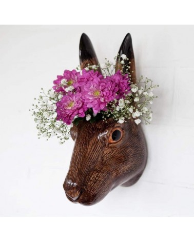 Lièvre - Vase mural design en céramique Quail Ceramics design fleur décoratif original kitatori suisse