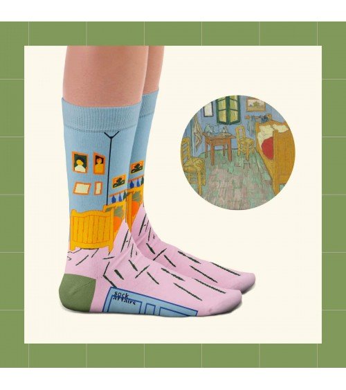 La chambre de Van Gogh à Arles - Chaussettes art Sock Affairs jolies pour femme originales pour homme chausset rigolotes drol...