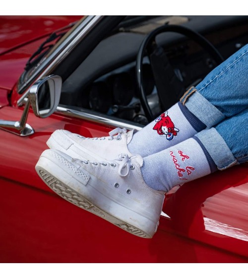 Oh La Vache ! - La vache qui rit socks - Blue Label Chaussette funny crazy cute cool best pop socks for women men