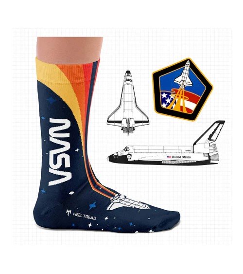 Espace - Chaussettes originales NASA Heel Tread jolies pour femme originales pour homme chausset rigolotes drole Suisse