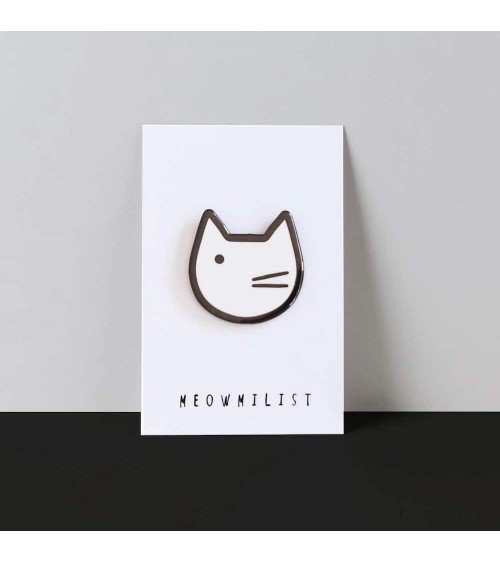 Spilla Gatto - Minimalist Cat Art Meowment Niaski spiritose spille colorate particolari eleganti donna da giacca uomo