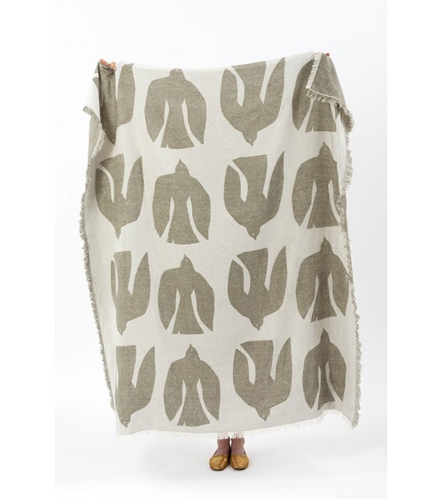 Plaid - EARLY BIRD Olive Brita Sweden plaide pour canapé plaid cocooning couverture douce suisse