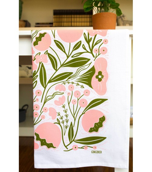 Serviette de cuisine - Fleurs Gingiber torchon vaisselle qualité serviette haut de gamme beaux essuie main originaux