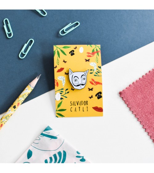 Spilla Smaltata - Salvador Catli Niaski spiritose spille colorate particolari eleganti donna da giacca uomo