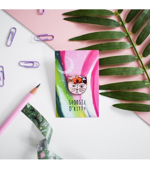 Spilla Smaltata - Georgia O'Kitty Niaski spiritose spille colorate particolari eleganti donna da giacca uomo