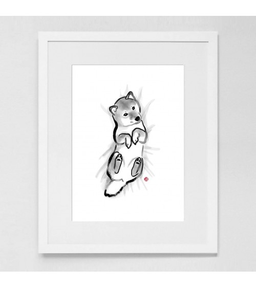 Poster - Bébé Shiba Inu Rice&Ink mural affiche posters muraux design deco salon cuisine chambre enfant