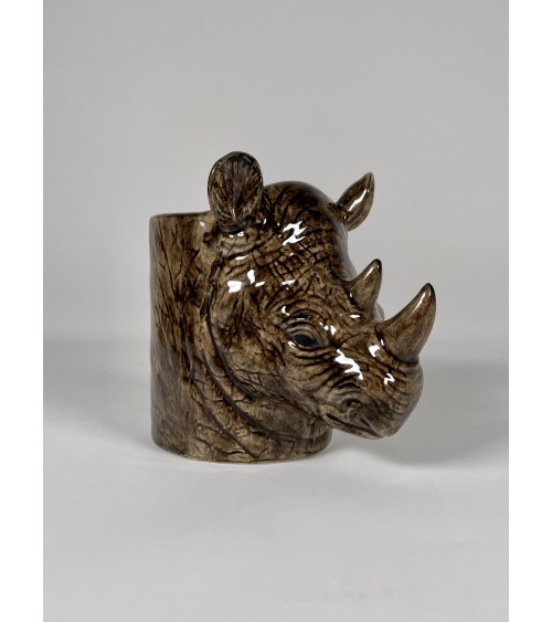 Rinoceronte - Portapenne e Vasi per piante Quail Ceramics da scrivania eleganti design originali bambina particolari