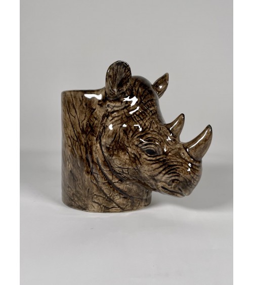 Rinoceronte - Portapenne e Vasi per piante Quail Ceramics da scrivania eleganti design originali bambina particolari