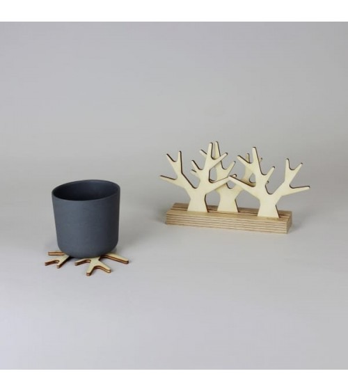 Sous bois - Glasuntersetzer aus Holz Reine Mère untersetzer für gläser design modern kaufen set