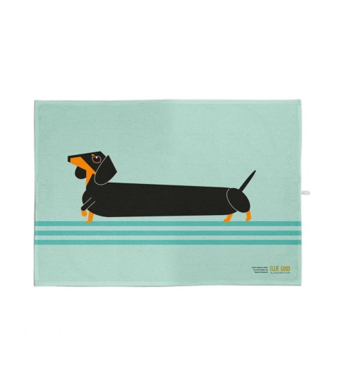 Teckel - Serviette, torchon de cuisine Ellie Good illustration torchon vaisselle qualité serviette haut de gamme beaux essuie...