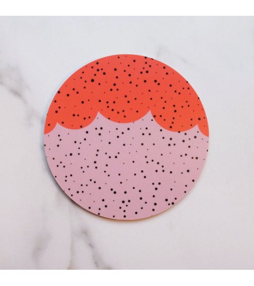 Flocons d'orange et Lettre L - Sous verre Hippstory dessous de repose design originaux