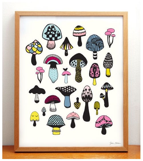 Pilze - Poster Hippstory online bestellen shop store kunstdrucke kaufen wandposter artposter kunstposter cool unique