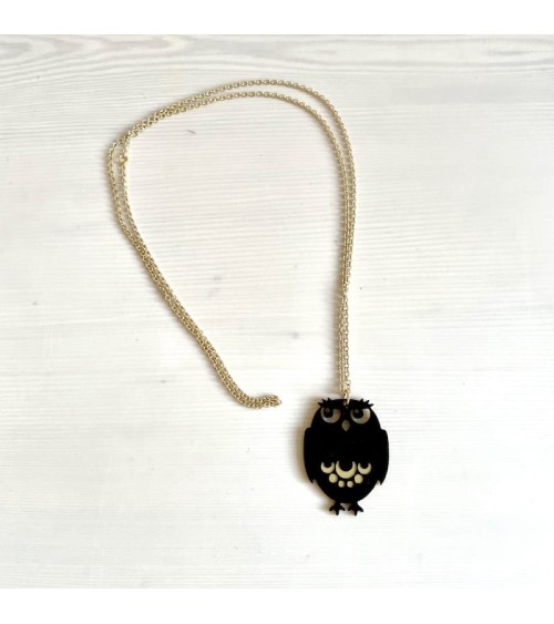Halskette - Große schwarze Eule Hippstory damen frau kinder spezielle kaufen