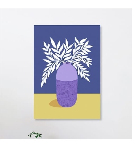 Poster - Feuilles blanches dans un vase Melissa Donne Studio mural affiche posters muraux design deco salon cuisine chambre e...